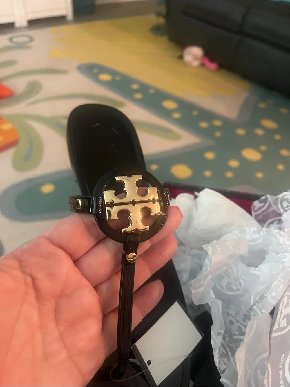 Tory Burch Mini Miller Flat Thong Sandal - Perfect Black